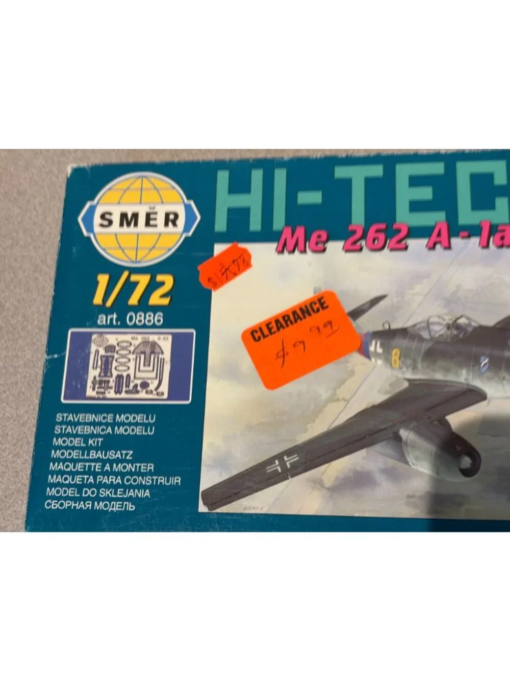 Smer 1/72 Me 262 A-1a Avia S-92 Hi-Tech Plastic Military Aircraft Model Kit 0886